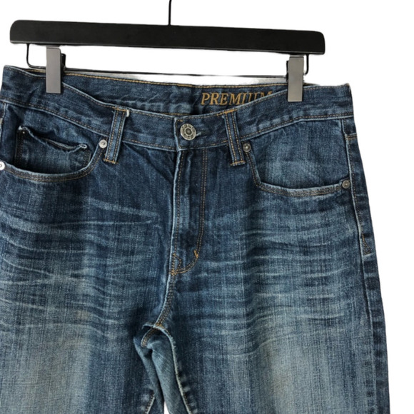 Gap Factory Dark Blue Aged Rinse 100% Cotton Denim Jeans Men Size 32 x 34 - Picture 3 of 5